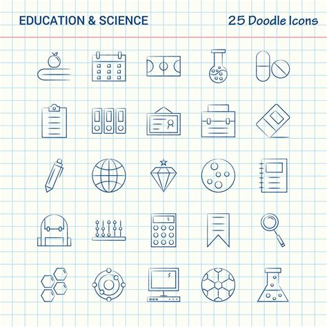 Education and Science 25 Doodle Icons Hand Drawn Business Icon set ...