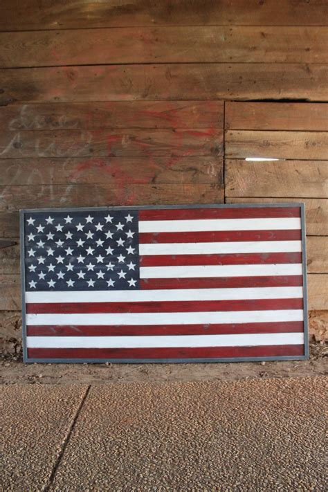 58x29 Wooden American Flag Wall Art Large Wooden American | Etsy