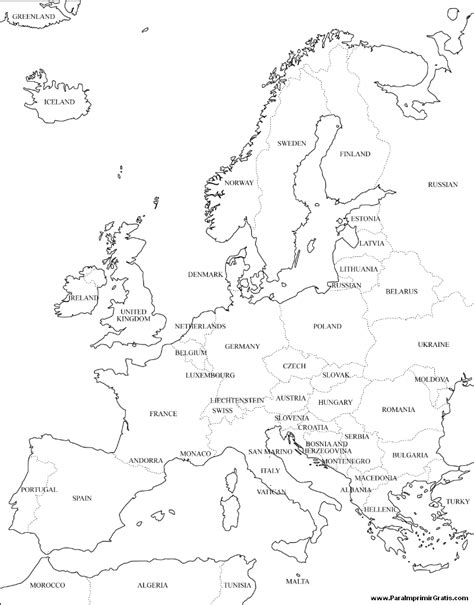 Mapa de Europa – ParaImprimirGratis.com