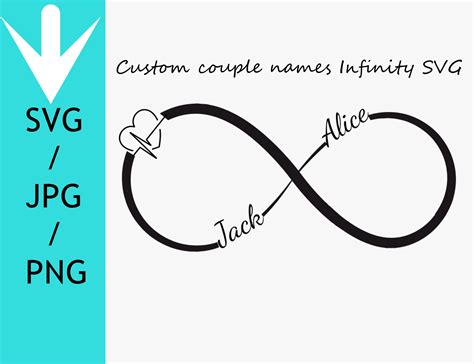 Custom Couple Name Infinity Tattoo Svgcouple Initials - Etsy