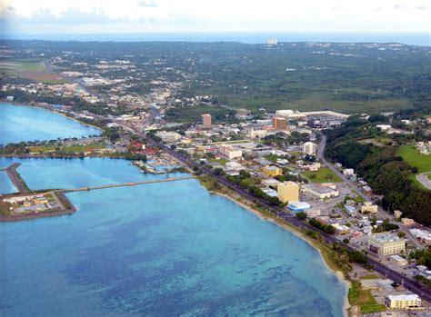 Aerial photo of Hagatna, (Agana) Guam at Sunset with Marin… | Flickr