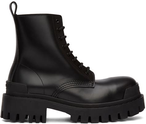 Balenciaga: Black Strike Boots | SSENSE