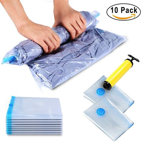 IPOW - IPOW 8 Roll-up Compression Bags 2 Large Vacuum Bags ,Space Saver Plastic&Vacuum Storage ...