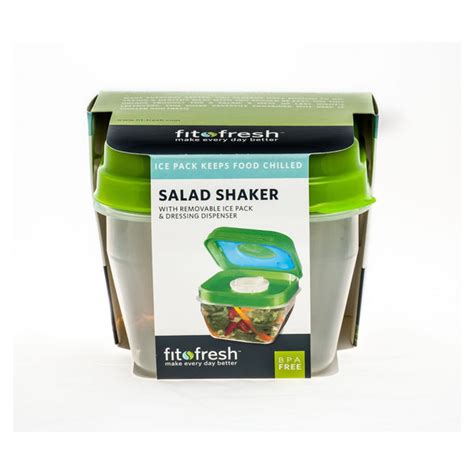 Salad Shaker Container with Removable Ice Pack and Dressing Dispenser ...