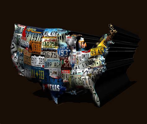 The United States License Plate Map Digital Art by Brian Reaves - Fine Art America