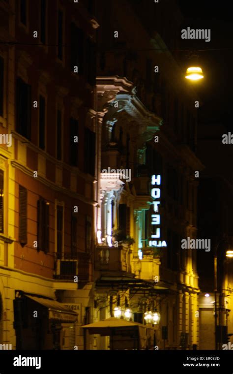 Streets in Rome at Night Stock Photo - Alamy