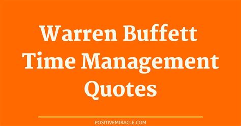 10 best Warren Buffett quotes on time management