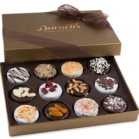 Barnett's Christmas Gift Basket, 12 Gourmet Chocolate Covered Cookies ...