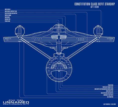 Constitution Class Starship Refit: Aft View by NapalmKing