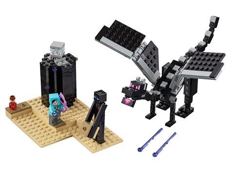 LEGO Minecraft The End Battle 21151 Ender Dragon Building Kit Includes ...