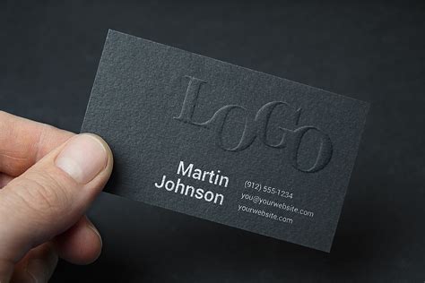 Embossed Business Card — Free Mockup World