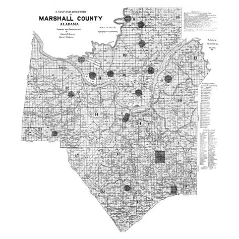 1909 Map of Marshall County Alabama - Etsy