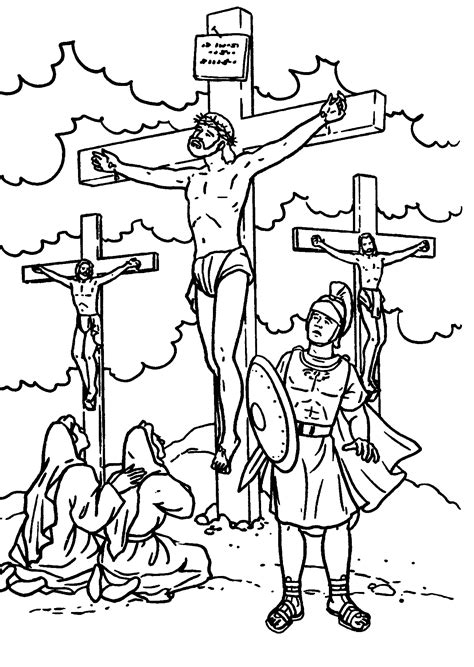 The Crucifixion Of Jesus Colouring Pages