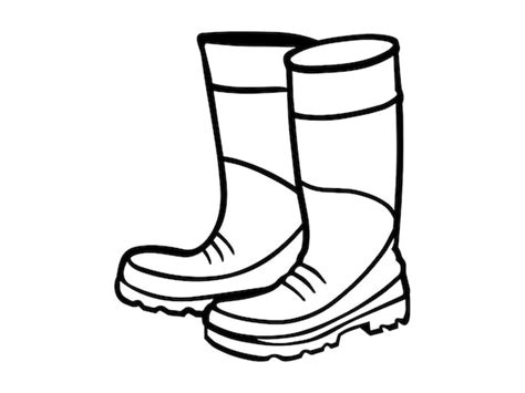 Rain Boots Outline SVG Rubber Boots SVG Rain Boots Clipart - Etsy