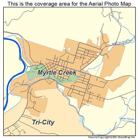 Aerial Photography Map of Myrtle Creek, OR Oregon