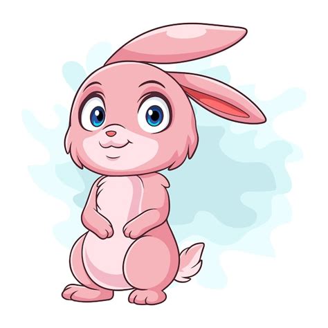 Premium Vector | Pink bunny cartoon standing isolated on white background