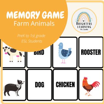 Farm Animals Memory Game by Brightful Learning | TpT