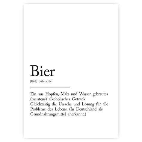 "Bier" Definition Poster – Pulse of Home