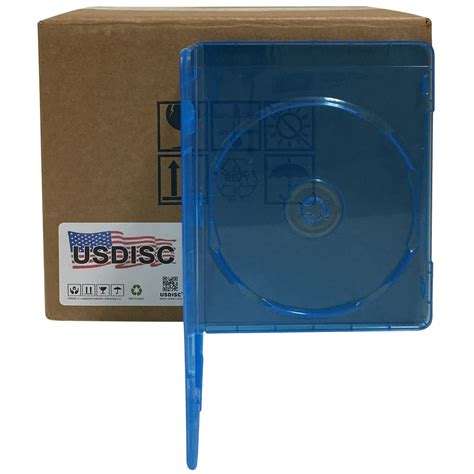 USDISC Blu-ray Cases Slimline 7mm, Single 1 Disc, Clear Blue, Pack Of ...