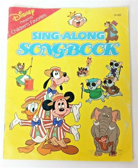 1987 Disney Sing Along Song Book Illustrated No Cassette Sheet Music ...