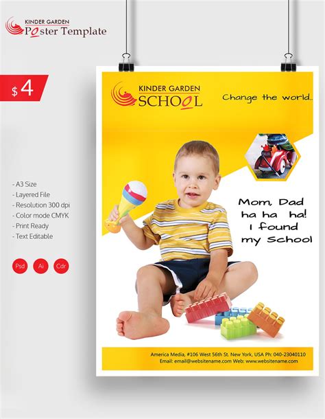 Excellent Kindergarten School Poster - Free Templates Download