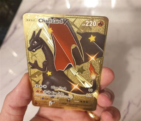 GOLD Shiny Charizard Vmax V METAL Champions Path Rainbow Rare | Etsy