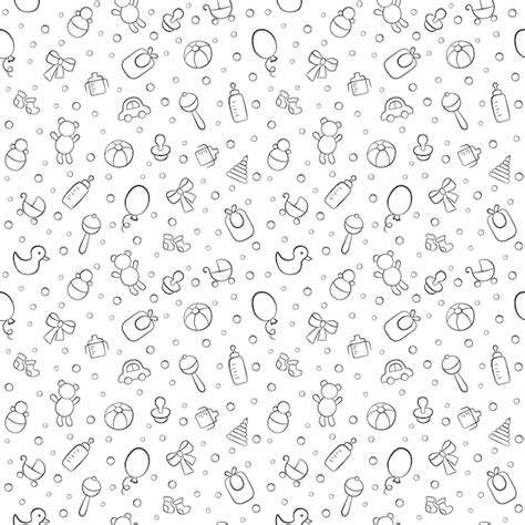 Premium Vector | Baby cute seamless pattern. children texture on white ...