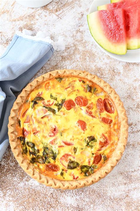 Feta Tomato Quiche Recipe - Sizzling Eats