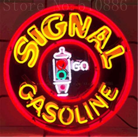 Signal Gasoline Car Auto Glass Tube neon sign Handcrafted Automotive ...