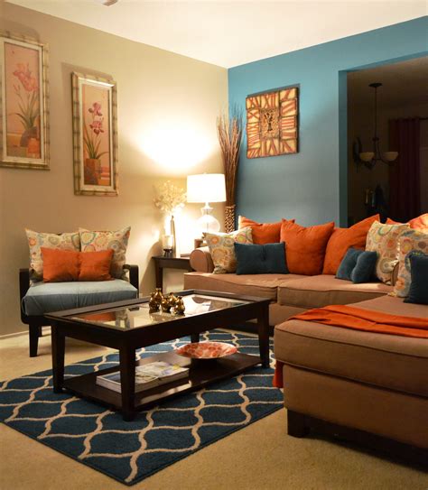 Brown Orange Living Room Ideas - Up Side Backwards