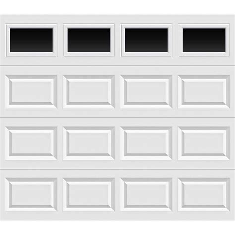 Clopay Classic Steel Short Panel 8 ft x 7 ft Non-Insulated White Garage Door with Windows HDB_SW ...