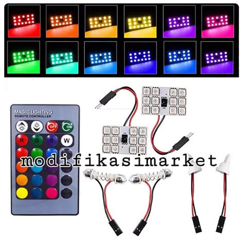 Lampu LED Plafon RGB Isi 2 + 1 Remote – Modifikasi Market