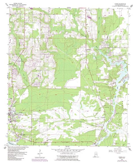 Coden topographic map, AL - USGS Topo Quad 30088d2