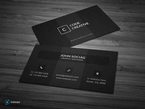 Modern Dark Black Business Cards | Black business card, Black business ...