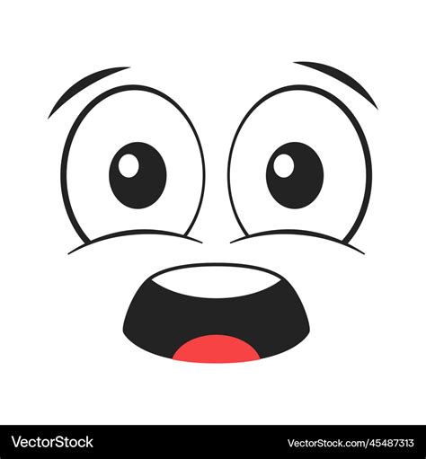 Cartoon shocked face Royalty Free Vector Image