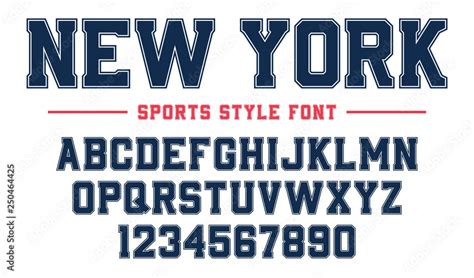 Classic college font. Vintage sport serif font in american style for football, soccer, baseball ...