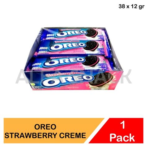 Jual Biskuit Mondelez Oreo Strawberry Creme Kemasan Box (12 pcs x 38 gram) | Shopee Indonesia