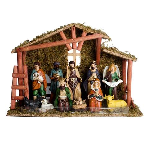 Home Accents Holiday 5.25 in. Nativity Scene Set (12-Piece)-88A5568W - The Home Depot