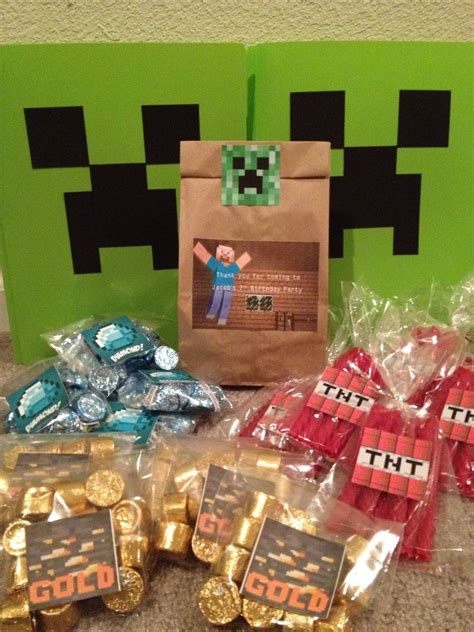 Minecraft Blocks Party Favors Birthday Quot Minecraft Favor Boxes ...