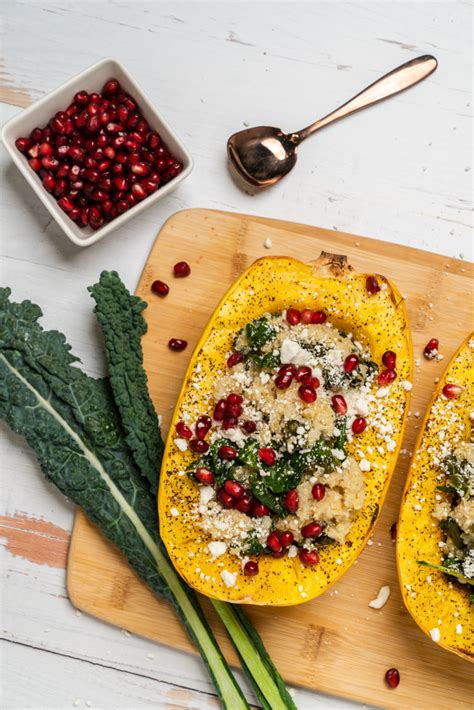 Nutritious Fall Quinoa Stuffed Squash w/ Kale