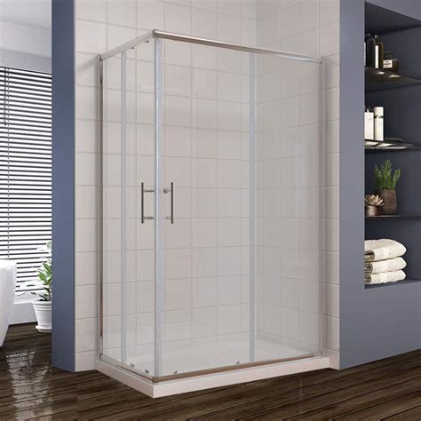 Buy ELEGANT 1200 x 900 mm Sliding Corner Entry Shower Enclosure 6mm ...