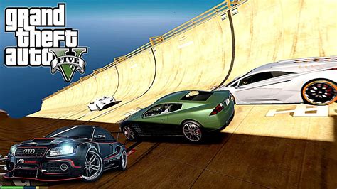 GTA 5 Craziest Stunts | Fails & Wins | Mega Ramp & Mountain Stunts ...