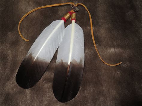 Native American Hair Tie as part of your Regalia hand made Golden or White Bald Eagle Feathers ...