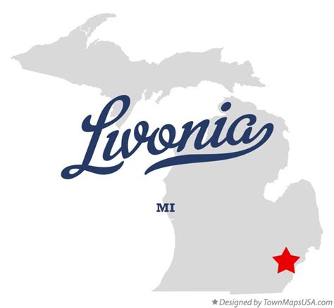 Map of Livonia, MI, Michigan