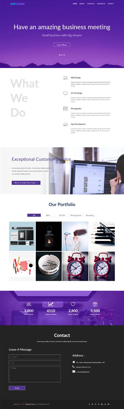 GitHub - bootstrapthemesco/amazing-Free-Html-Portfolio-Landing-Page-Template: Amazing is fully ...