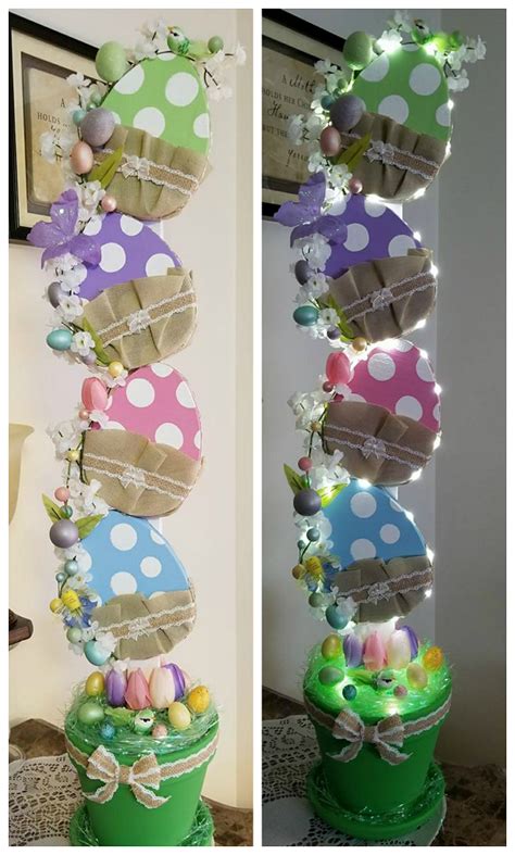 Wood Easter Egg Topiary - Crafty Morning | Fun easter decorations ...