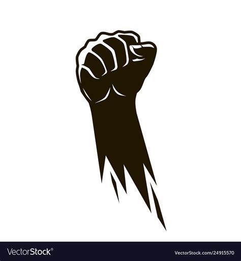 flying clenched fist. strong, power logo or symbol. vector. Download a ...