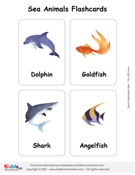 Free Printable Sea Animals Flashcards Flashcards - kiddoworksheets