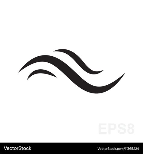 Wave black and white icon Royalty Free Vector Image