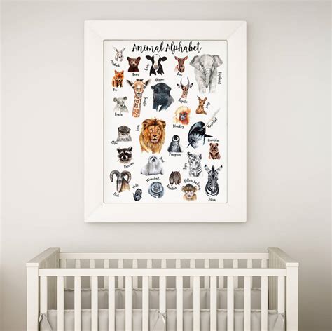 Animal Alphabet Art Print For Nursery Or Playroom By Ella Paton ...